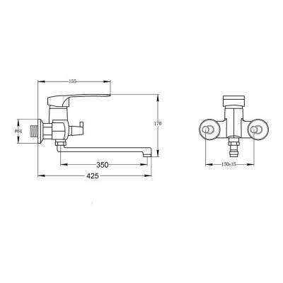 Будкрам купить Смеситель для ванны Potato P22223-7 Смеситель для ванны Potato P22223-7 2