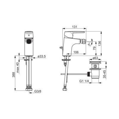 Будкрам купить Смеситель для биде Oras Saga 3918F с донным клапаном Смеситель для биде Oras Saga 3918F с донным клапаном 2