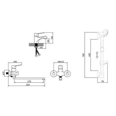 Будкрам купить Набор смесителей Potato P9001 Набор смесителей Potato P9001 2