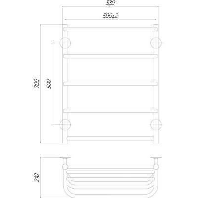 Будкрам купить Полотенцесушитель электрический Qtap Standard shelf (CRM) P5 500х700 LE с полкой Полотенцесушитель электрический Qtap Standard shelf (CRM) P5 500х700 LE с полкой 2