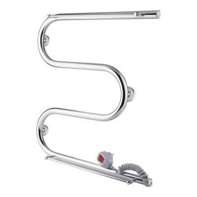 Будкрам купить Полотенцесушитель электрический Qtap Snake shelf (CRM) 500х500 RE с полотенцедержателем