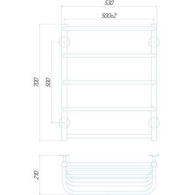 Будкрам купить Полотенцесушитель водяной Qtap Standard shelf P5 500x700 с полкой Полотенцесушитель водяной Qtap Standard shelf P5 500x700 с полкой 2