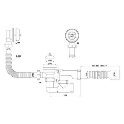 Будкрам купити Сифон для ванни ANI Plast C6255 Сифон для ванни ANI Plast C6255 2