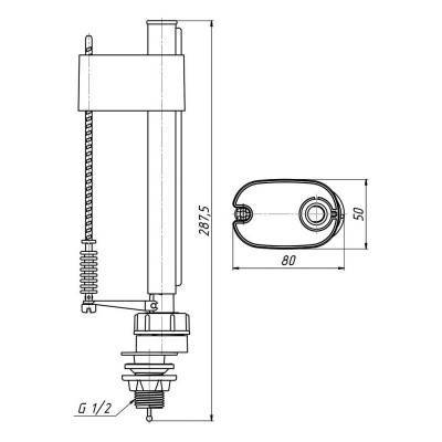 Будкрам купити Зливний / наливний механізм для унітазу ANI Plast WC6550M Зливний / наливний механізм для унітазу ANI Plast WC6550M 2