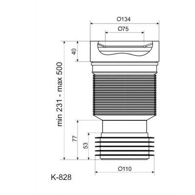 Будкрам купить Гибкая труба для унитаза ANI Plast К828 Гибкая труба для унитаза ANI Plast К828 2