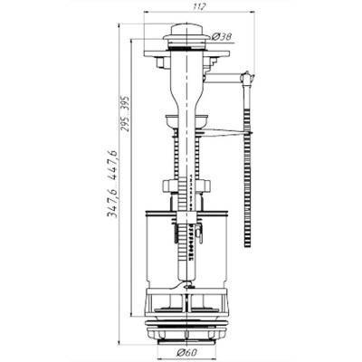 Будкрам купити Зливний / наливний механізм для унітазу ANI Plast WC6050M Зливний / наливний механізм для унітазу ANI Plast WC6050M 2