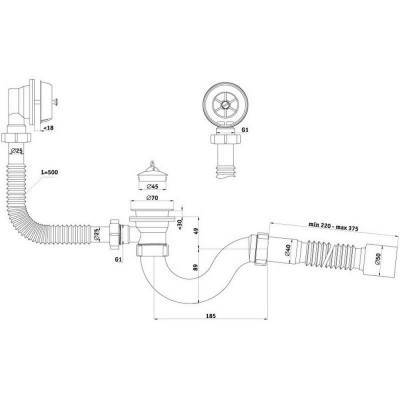 Будкрам купить Сифон для ванны ANI Plast C6155 Сифон для ванны ANI Plast C6155 2
