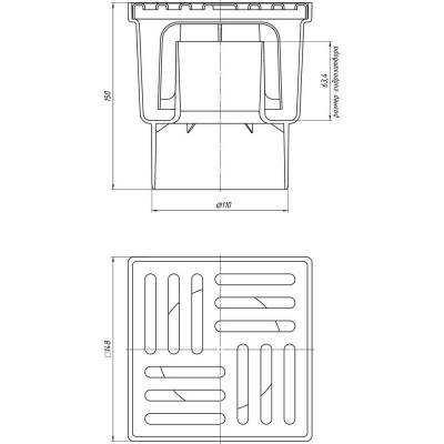 Будкрам купити Трап ANI Plast TA1210 вертикальний з пластиковою решіткою 150х150 Трап ANI Plast TA1210 вертикальний з пластиковою решіткою 150х150 2