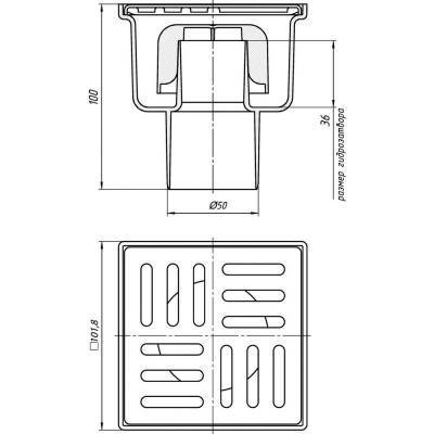 Будкрам купити Трап ANI Plast TA5202 вертикальний з нержавіючої гратами 100х100 Трап ANI Plast TA5202 вертикальний з нержавіючої гратами 100х100 2