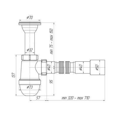 Будкрам купить Сифон для раковины ANI Plast С0515 Сифон для раковины ANI Plast С0515 2