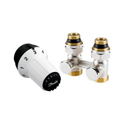 Будкрам купить Комплект для подключения стальных радиаторов Danfoss RAS-C+RLV-KS, нижнее подключение (013G5277)