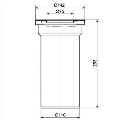 Будкрам купить Отвод для унитаза ANI Plast W1220 прямой 250 мм Отвод для унитаза ANI Plast W1220 прямой 250 мм 2