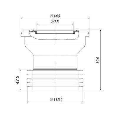 Будкрам купить Отвод для унитаза ANI Plast W1218 прямой 125 мм Отвод для унитаза ANI Plast W1218 прямой 125 мм 2