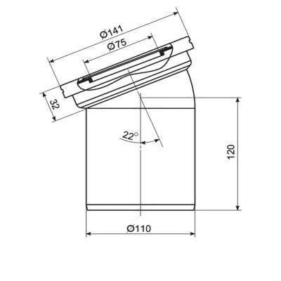 Будкрам купить Отвод для унитаза ANI Plast W2220 угол 22˚ Отвод для унитаза ANI Plast W2220 угол 22˚ 2