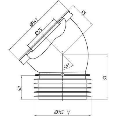 Будкрам купить Отвод для унитаза ANI Plast W4228 угол 45˚ Отвод для унитаза ANI Plast W4228 угол 45˚ 2