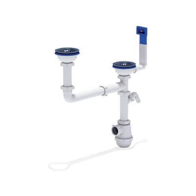 Будкрам купити Сифон для подвійної кухонної мийки ANI Plast А7700 різнорівневий