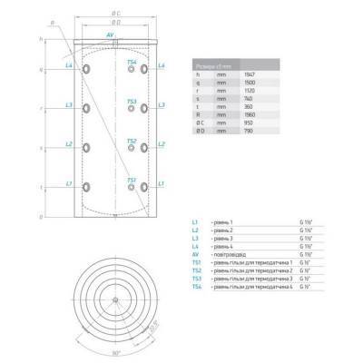 Будкрам купить Буферная емкость Tesy 800 л (V80095F43P4C) 300638 Буферная емкость Tesy 800 л (V80095F43P4C) 300638 2