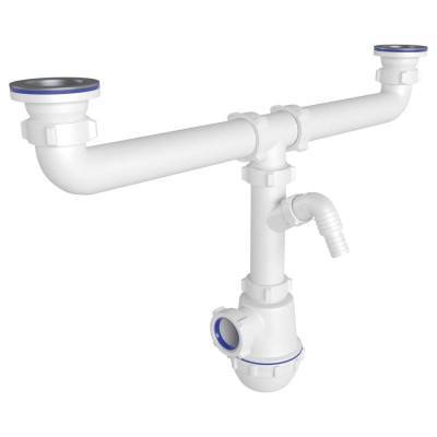 Будкрам купити Сифон для подвійної кухонної мийки ANI Plast А3500