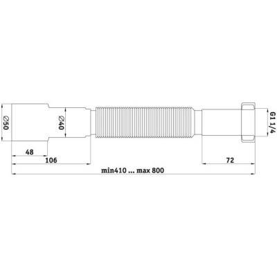 Будкрам купить Гибкая труба для сифона ANI Plast К206 с накидной гайкой 1 1/4" Гибкая труба для сифона ANI Plast К206 с накидной гайкой 1 1/4" 2
