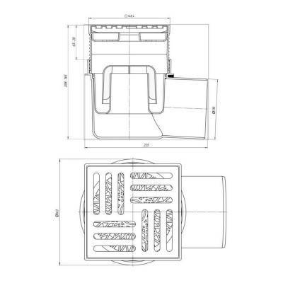Будкрам купити Трап ANI Plast TA1612 горизонтальний з нержавіючої гратами 150x150 Трап ANI Plast TA1612 горизонтальний з нержавіючої гратами 150x150 2