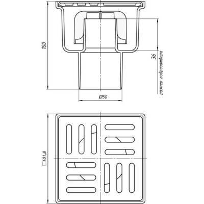 Будкрам купити Трап ANI Plast TQ5202 вертикальний з нержавіючої гратами 100х100 Трап ANI Plast TQ5202 вертикальний з нержавіючої гратами 100х100 2