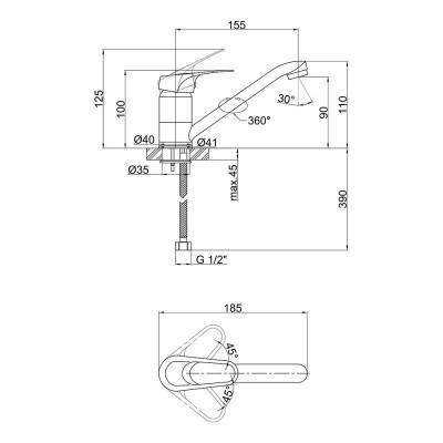 Будкрам купить Смеситель для кухни Lidz (CRM)-16 37 002 01 Смеситель для кухни Lidz (CRM)-16 37 002 01 2