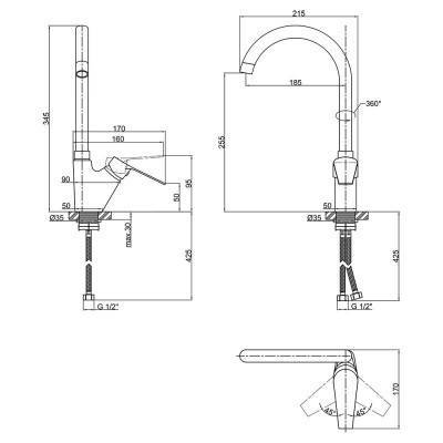 Будкрам купити Змішувач для кухні Lidz (CRM)-20 38 012 08 Змішувач для кухні Lidz (CRM)-20 38 012 08 2