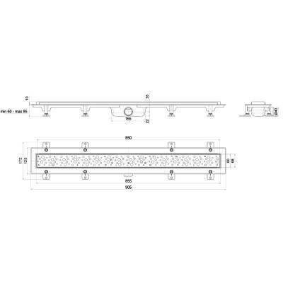 Будкрам купить Трап линейный ANI Plast TLQ1385G "Бриз" с нержавеющей решеткой 835х49 Трап линейный ANI Plast TLQ1385G "Бриз" с нержавеющей решеткой 835х49 2