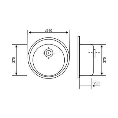 Будкрам купить Кухонная мойка Lidz D510/200 STO-10 (LIDZSTO10D510200) Кухонная мойка Lidz D510/200 STO-10 (LIDZSTO10D510200) 2