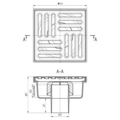 Будкрам купити Трап ANI Plast TA5212EU вертикальний з нержавіючої гратами 150х150 Трап ANI Plast TA5212EU вертикальний з нержавіючої гратами 150х150 2