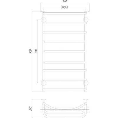 Будкрам купить Полотенцесушитель электрический Lidz Yunost (CRM) P9 500x900 LE Полотенцесушитель электрический Lidz Yunost (CRM) P9 500x900 LE 2