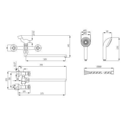Будкрам купить Смеситель для ванны Lidz (CRM) 75 22 140 New Смеситель для ванны Lidz (CRM) 75 22 140 New 2