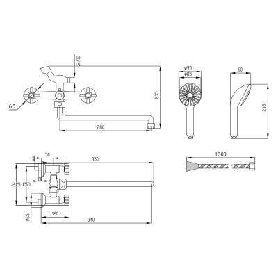 Будкрам купить Смеситель для ванны Lidz (CRM) 75 22 140S New Смеситель для ванны Lidz (CRM) 75 22 140S New 2