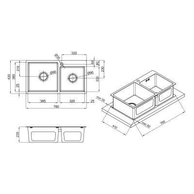 Будкрам купить Кухонная мойка Lidz H7843 Brush 3.0/1.0 мм (LIDZH7843BRU3010) Кухонная мойка Lidz H7843 Brush 3.0/1.0 мм (LIDZH7843BRU3010) 2