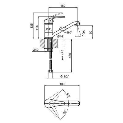 Будкрам купить Смеситель для кухни Lidz (CRM) Smart 39 002M Смеситель для кухни Lidz (CRM) Smart 39 002M 2