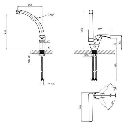 Будкрам купити Змішувач для кухні Lidz (CRM) Smart 39 008F-2 Змішувач для кухні Lidz (CRM) Smart 39 008F-2 2