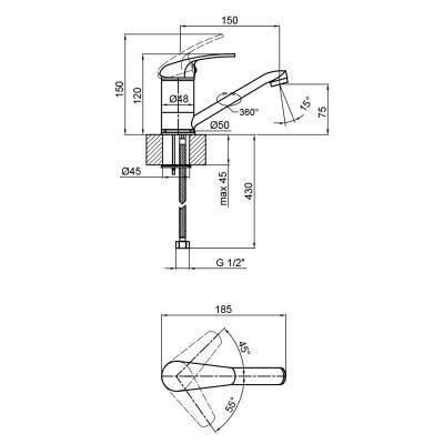Будкрам купить Смеситель для кухни Lidz (CRM) Premiera 84 002M Смеситель для кухни Lidz (CRM) Premiera 84 002M 2