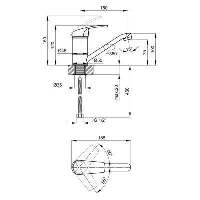 Будкрам купить Смеситель для кухни Lidz (CRM) Premiera 84 003M Смеситель для кухни Lidz (CRM) Premiera 84 003M 2