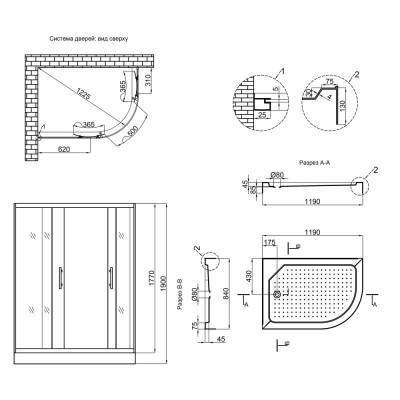 Будкрам купити Душова кабіна Lidz Latwa SC120x85L.SAT.LOW.TR Душова кабіна Lidz Latwa SC120x85L.SAT.LOW.TR 2