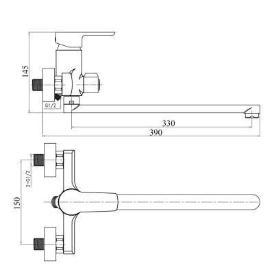 Будкрам купить Смеситель для ванны GF (CRM)S-01-005AN Смеситель для ванны GF (CRM)S-01-005AN 2