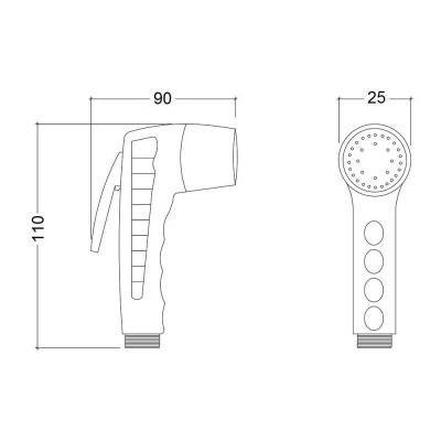 Будкрам купить Лейка для гигиенического душа GF (CRM)-SH-111 Лейка для гигиенического душа GF (CRM)-SH-111 2