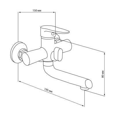 Будкрам купить Смеситель для ванны GF (NKS)S-01-005BN Смеситель для ванны GF (NKS)S-01-005BN 2