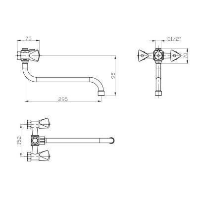 Будкрам купить Смеситель для ванны GF (CRM)S-24-143S Смеситель для ванны GF (CRM)S-24-143S 2