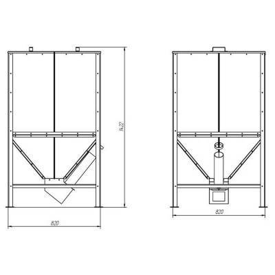 Будкрам купити Бункер для твердопаливного котла Thermo Alliance Vulcan SF 0,6 куб. м. Бункер для твердопаливного котла Thermo Alliance Vulcan SF 0,6 куб. м. 2