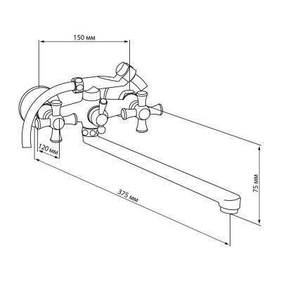 Будкрам купить Смеситель для ванны Cosh (CRM)S-21-143B Смеситель для ванны Cosh (CRM)S-21-143B 2