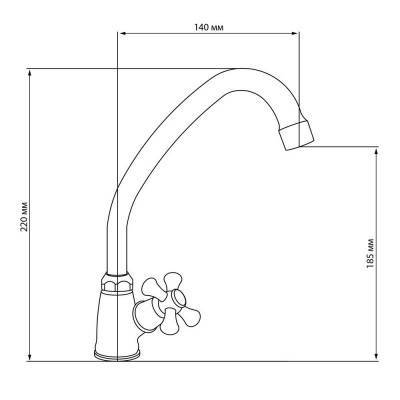 Будкрам купить Кран на одну воду для кухни Cosh (CRM)S-21-269 Кран на одну воду для кухни Cosh (CRM)S-21-269 2