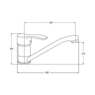 Будкрам купить Смеситель для кухни Cosh (CRM)S-03-002 Смеситель для кухни Cosh (CRM)S-03-002 2