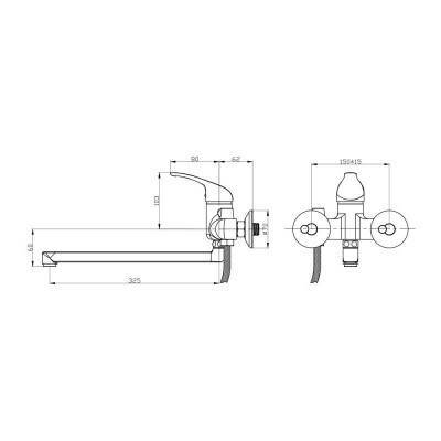 Будкрам купить Смеситель для ванны GF (CRM)S-06-005N Смеситель для ванны GF (CRM)S-06-005N 2