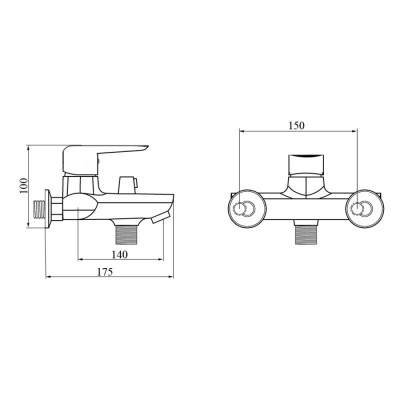Будкрам купить Смеситель для ванны GF (WCR)S-07-006N Смеситель для ванны GF (WCR)S-07-006N 2