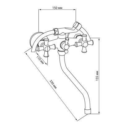 Будкрам купить Смеситель для ванны GF (CRM)S-21-143BS Смеситель для ванны GF (CRM)S-21-143BS 2
